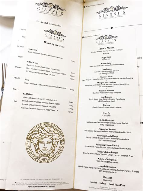 versace lunch|Versace mansion restaurant brunch menu.